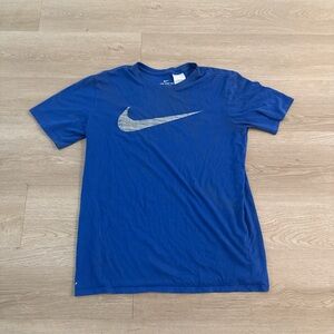 Nike Blue Tee with Silver Swoosh
